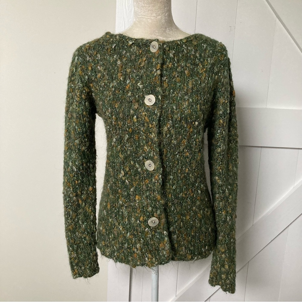 Vintage ALPS forest fairy cardigan textured fuzzy mohair alpaca Y2K size S